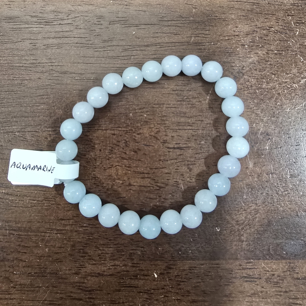 Aquamarine Crystal Bracelet 8 mm
